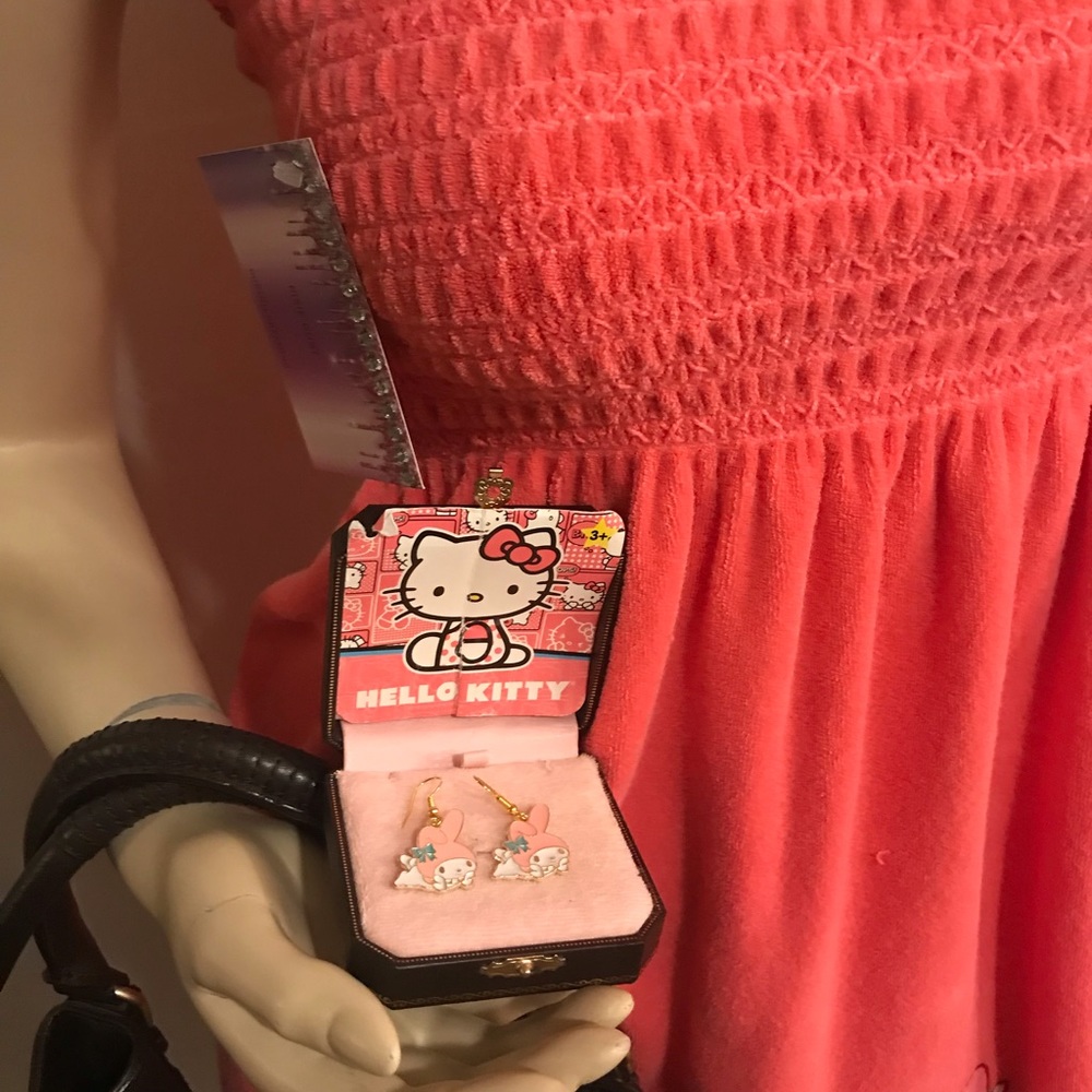 Adorable y2k my melody terry cloth dress earrings and necklace 💖🍭 - Picture 5 of 11